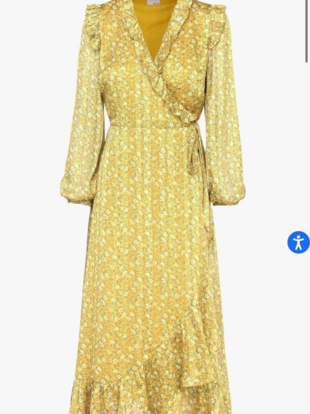 Greylin Yellow Floral Wrap Maxi Dress